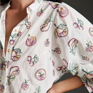 Pilcro Bella Embroidered Blouse Anthropologie sz S